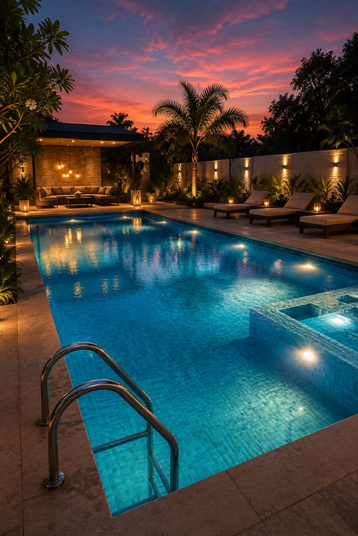 Private swimming pool lifestyle from the brochure